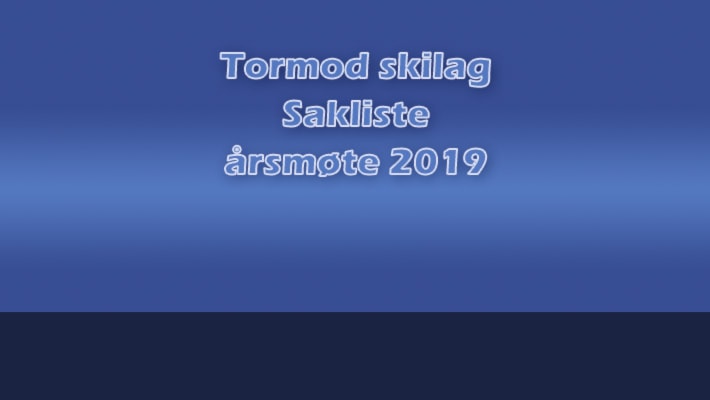Sakliste årsmøte i Tormod skilag 2019